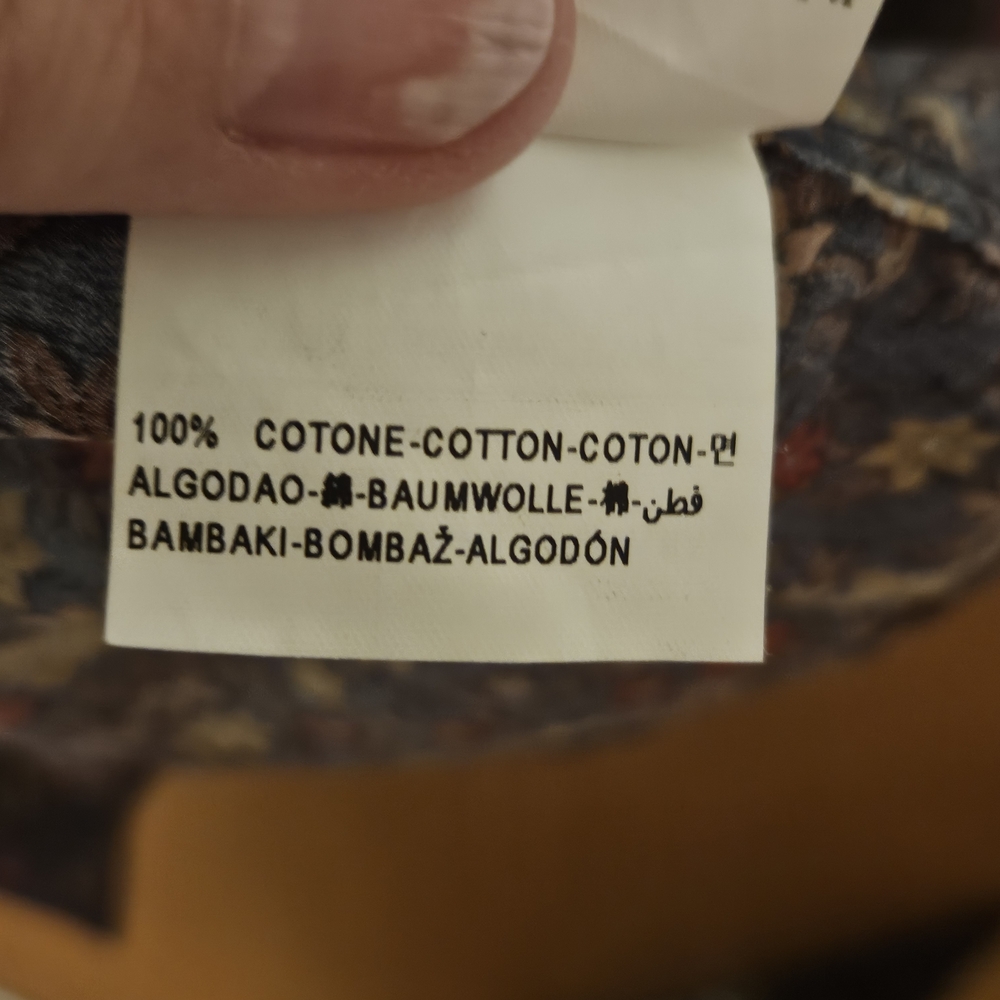 United Colors Of Benetton Navy Floral Shirt with Yellow & Orange Flowers - Picture 3 of 4